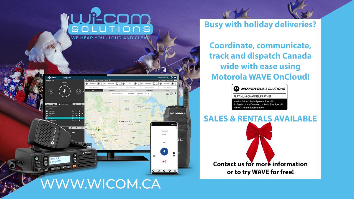 WiComSolutions's tweet image. Busy with holiday #deliveries?  Get in touch with us now for a #free #WaveOnCloud trial!  #Canada wide PTT
wicom.ca/wave-ptx/