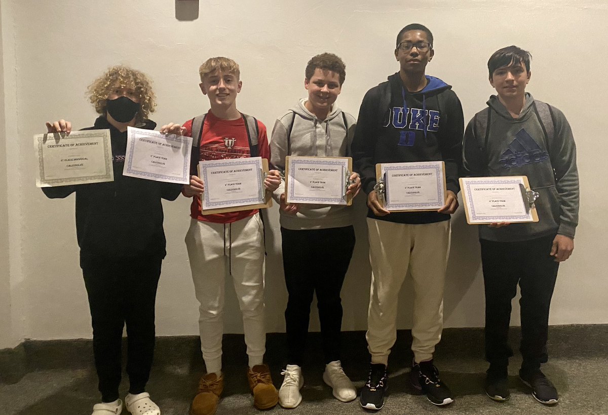 TaorminaGATE's tweet photo. PMS students participated in the 2022 ESSPA Calcusolve. Plum students received both team and individual awards! The girls placed 2nd out of 13 teams! Great job, everyone! @PlumTeachers @plumboroughsd https://t.co/QQuvv5OU9P