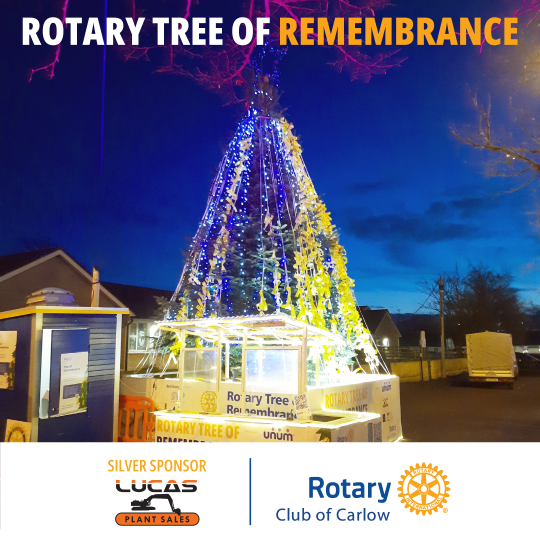 CarlowRotary's tweet photo. Our gratitude to our Silver sponsor - Lucas Plant Hire for their generous contribution to the #Rotary Tree of Remembrance. Lucas Plant Sales provide the Utility Industry with high quality specialist machinery, accessories and service support.

https://t.co/o21WlPKIxB

#Fundraiser https://t.co/0RtwX6DzTh