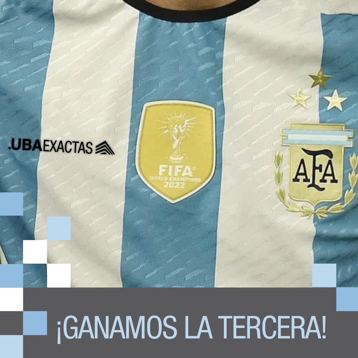 Exactas_UBA's tweet photo. Por acá seguimos con la camiseta puesta. Levante la mano quién está en la misma 🇦🇷❤️ https://t.co/p7Mf5IT0Rb