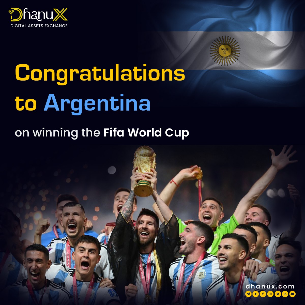 Jumboblockchain's tweet photo. #Argentina are your #FIFAWorldCup2022 Champions.
.
.
.
.
.
.
.
.
Visit :
👉 https://t.co/IuGvE0pxhj
👉 https://t.co/72LOgFXzIE
#CongratulationsMessi #esg #Blockchain #technology #future #Messi #jumbochain https://t.co/aP47XpoXyN