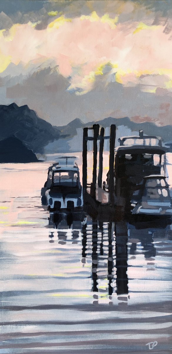 Day 19 
Harbour
Acrylic on canvas
 #ArtAdventCalendar #art