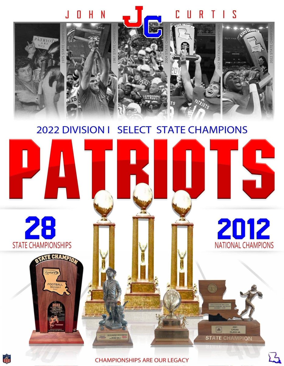 A TRADITION since 1975!

There’s only ONE… This is JOHN CURTIS CHRISTIAN FOOTBALL!

#PatriotPower | #BuildingChampionsForLife

(📸: <a href="/wpoolegraphics/">Wayne</a>)