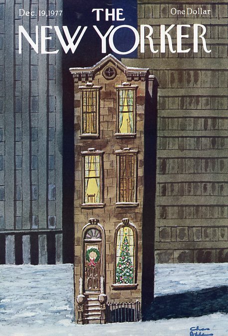 #OTD in 1977
a lone – warm - brownstone
Cover of The New Yorker, December 19, 1977
Charles Addams
#TheNewYorkerCover #CharlesAddams #ChristmasTree #architecture