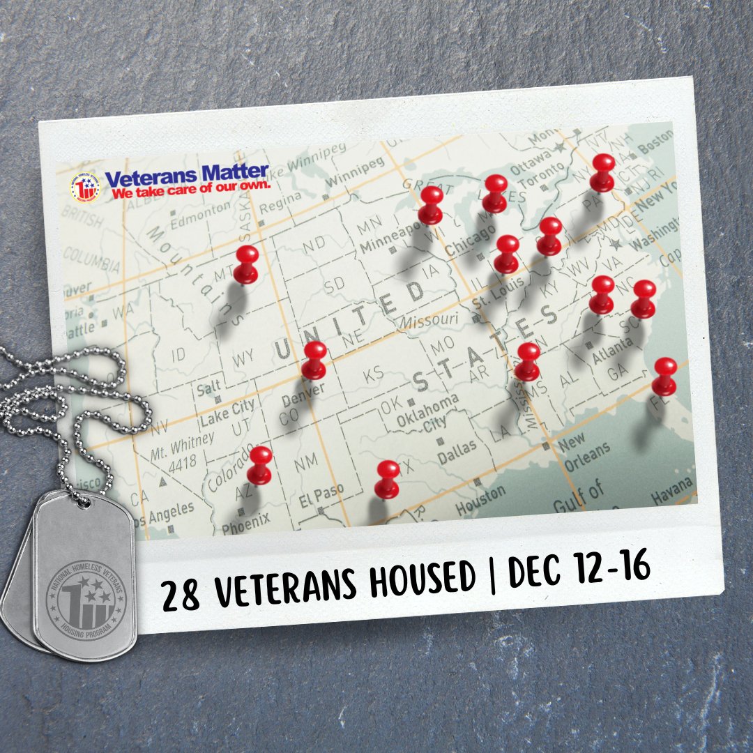 GetVetsHoused's tweet photo. Last week, you house 28 Veterans (and 18 children) in 13 states. So many families will have a warm home to celebrate the holidays because of YOU! <3 https://t.co/rn7JM4t40d