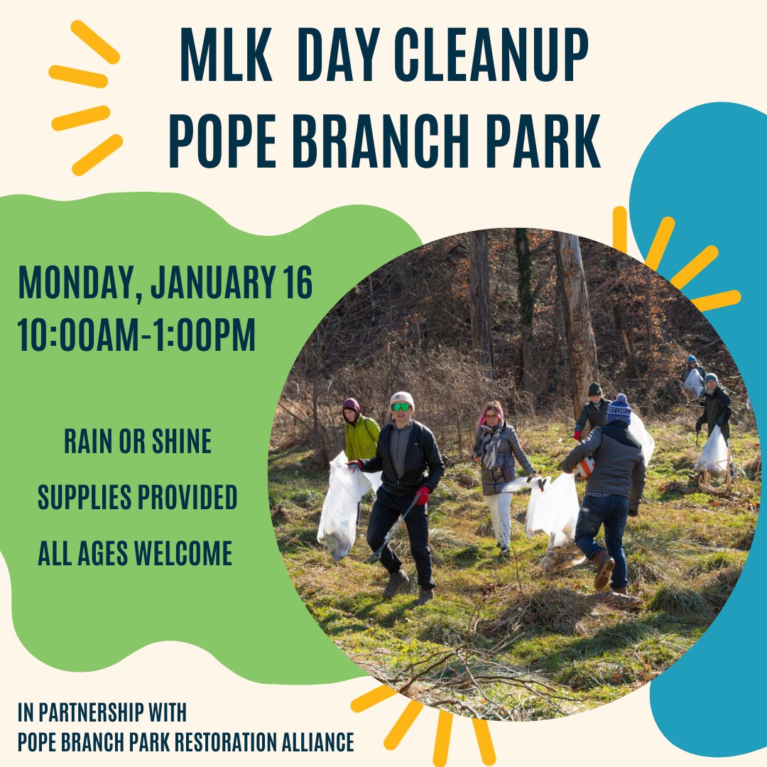 Anacostia Riverkeeper (@anacostiarrkper) on Twitter photo Ring in the New Year with Anacostia Riverkeeper at our annual MLK Day of Service cleanup in partnership with Pope Branch Park Restoration Alliance!
Register here: eventbrite.com/e/470680537157
Donate to <a href="/AnacostiaRrkper/">Anacostia Riverkeeper</a> to help us continue to clean up the Anacostia watershed. Ring in the New Year with Anacostia Riverkeeper at our annual MLK Day of Service cleanup in partnership with Pope Branch Park Restoration Alliance!
Register here: eventbrite.com/e/470680537157
Donate to <a href="/AnacostiaRrkper/">Anacostia Riverkeeper</a> to help us continue to clean up the Anacostia watershed.