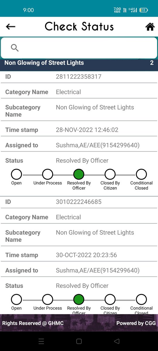 SampthSunvalli's tweet photo. Dear @ZC_Khairatabad @GHMCOnline @CommissionrGHMC Sir In our Street lights are not working since last 3 months we Raised an grievance in My Ghmc app but not resolved. please look into it Sir 
@GadwalvijayaTRS @NagenderDanam @KTRTRS https://t.co/lyM8Ppzi7i