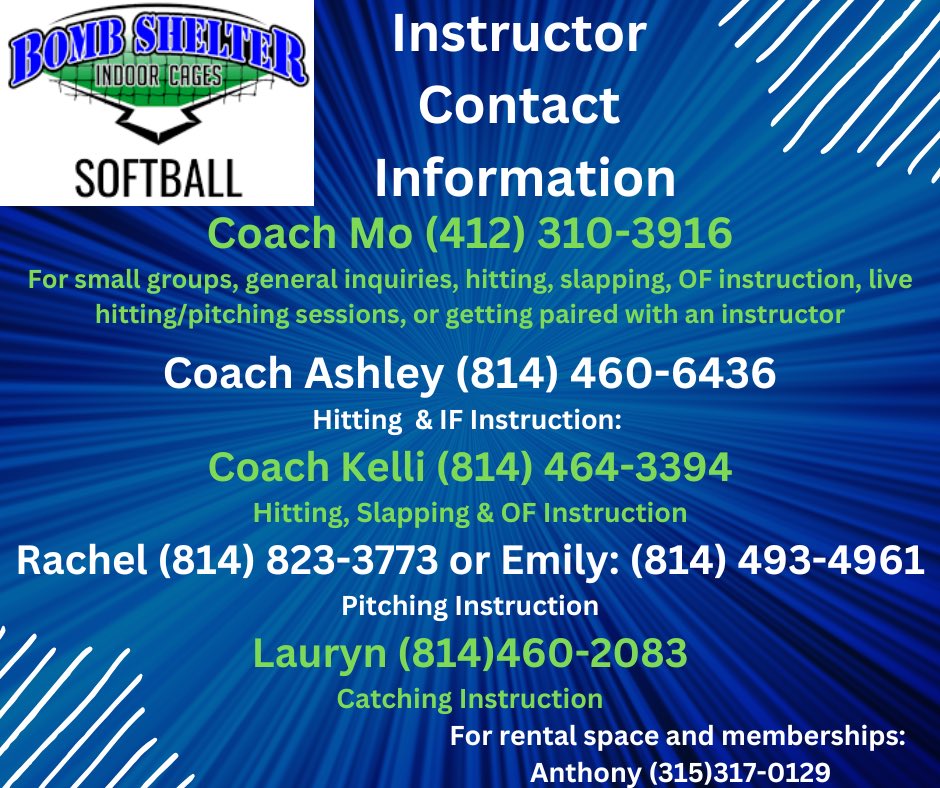 Check out all our amazing instructors! 🤩💣🥎 

Reach out to any one of us to see what openings we have this winter!