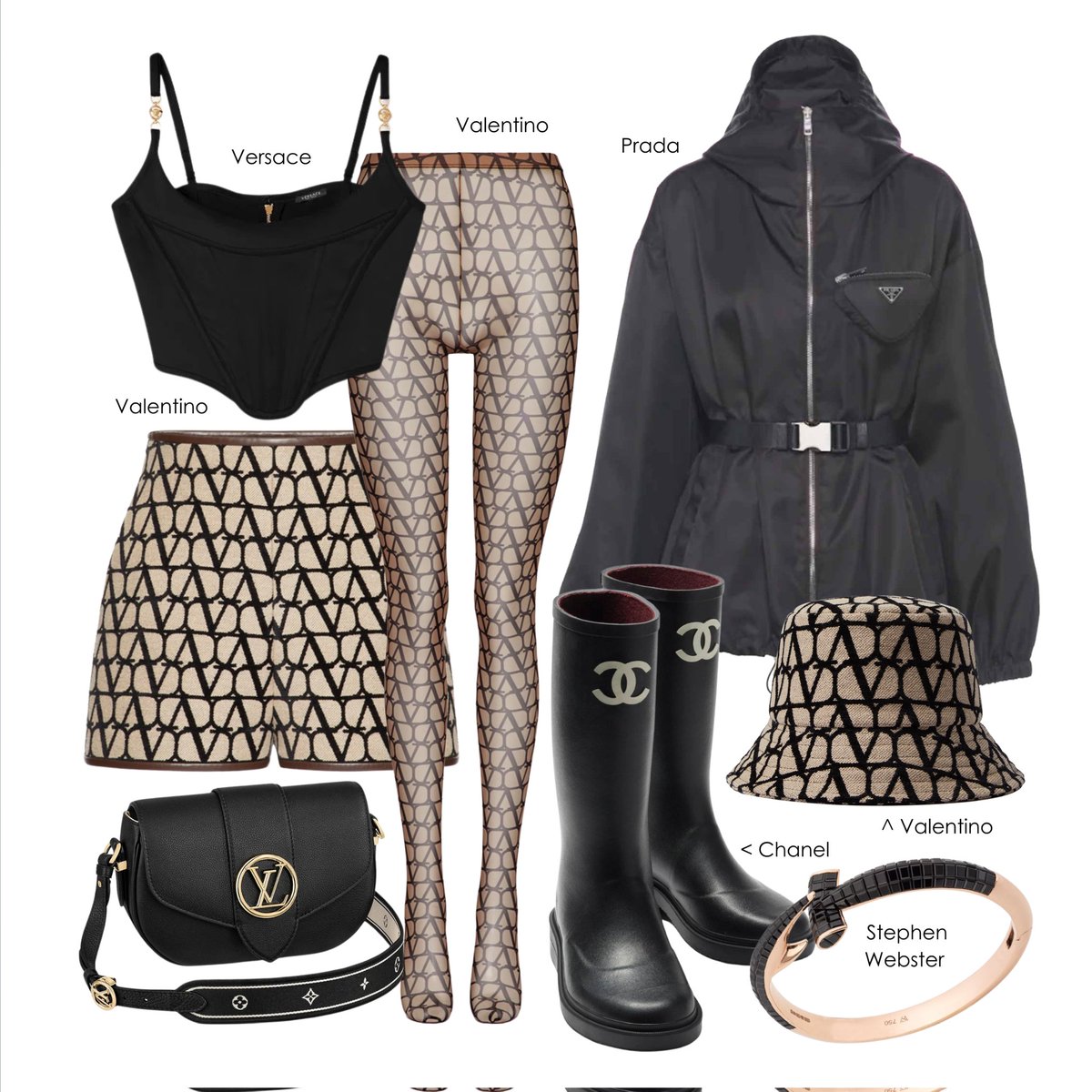 luxafriqueshop's tweet photo. Outfit of the week π§₯
Corset top: #Versace
Shorts: #valentino
Tights: Valentino
Bag: #louisvuitton
Boots: #chanel
Jacket: #prada
Bracelet: #stephenwebster
Hat: Valentino
Shop for these items on LAB through our personal shoppers: https://t.co/CSPfsP8duC
#luxafriqueboutique https://t.co/2xuwzgf6vl