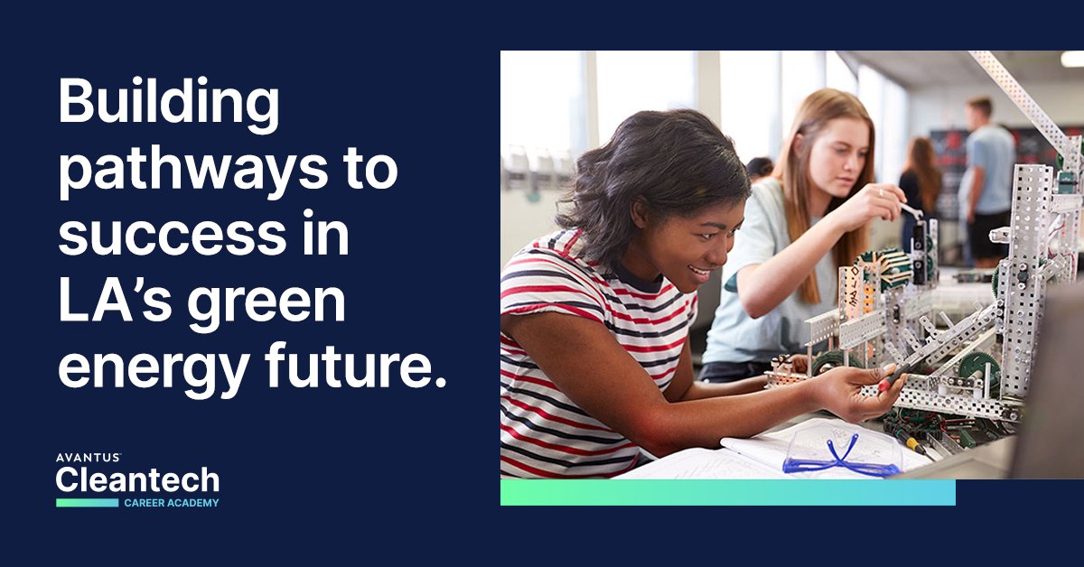 AvantusEnergy's tweet photo. Today, we’re excited to announce the launch of the Avantus Cleantech Career Academy (Avantus Academy) with @letsunitela, a well-respected advocate &amp; business education intermediary for public education &amp; workforce development systems in @LACity. ⬇️
https://t.co/fQqiOLeNPV https://t.co/iPvAv3ikqO