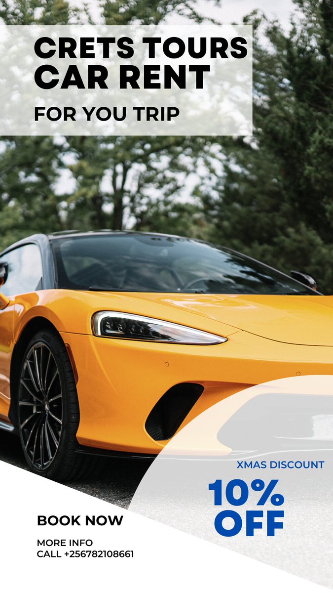 CretsTours's tweet photo. Crets Tours
BEST CARS FOR ANY TRIP
#cretstours #carhireuganda #cars #mappe
+256 782 108661 https://t.co/LqP5NSiU9N
