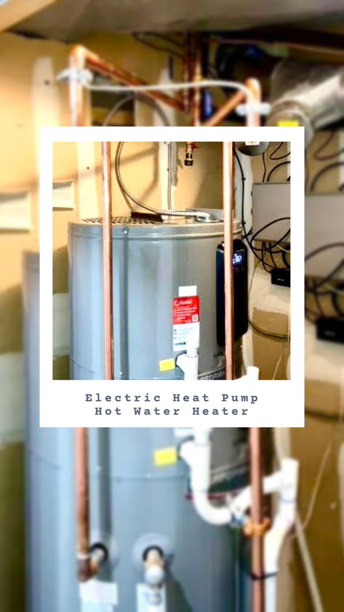 Hello to another newly installed heat pump water heater! Not only is it energy efficient, using electricity to move heat rather than generate it, but it also helps reduce our carbon footprint and protect the environment. #heatpump #heatpumpwaterheater