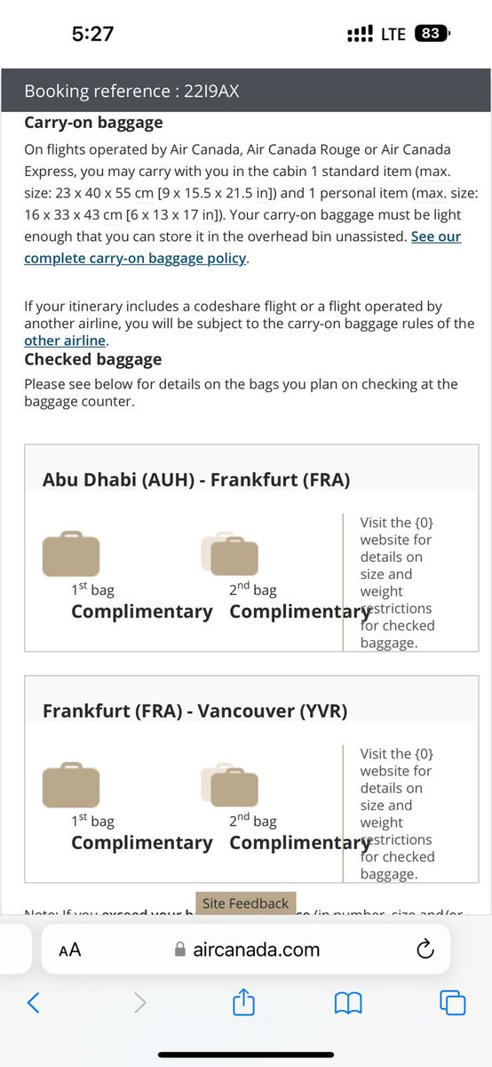 tawwwab's tweet photo. Screenshots below of how i am allowed baggage against the PNRs but really unhelpful staff of @etihad did not accommodate &amp; called @AirCanada to which they kept saying it is an error at Etihad’s end and they need to facilitate you. Stuck at the airport with no way forward! (2/2) https://t.co/HRox6w1C0I