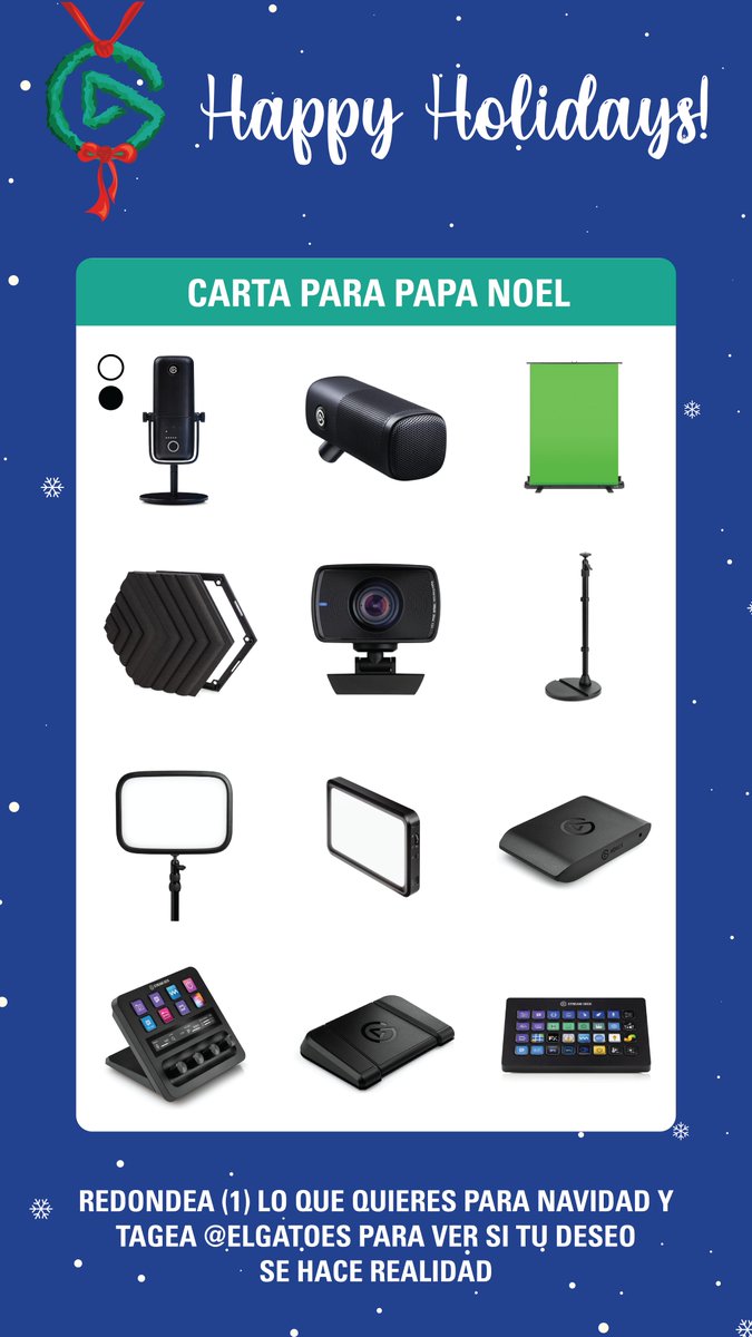 elgatoES's tweet photo. ✨ Sorteo de Navidad ✨

¡Hemos preparado una pequeña lista de deseos! 🎄🎁

¡Selecciona lo que quieres, rodeándolo con un círculo y se hará realidad a un afortunado ganador el día 22 de diciembre! 🎅 https://t.co/x9ezz3KUbf
