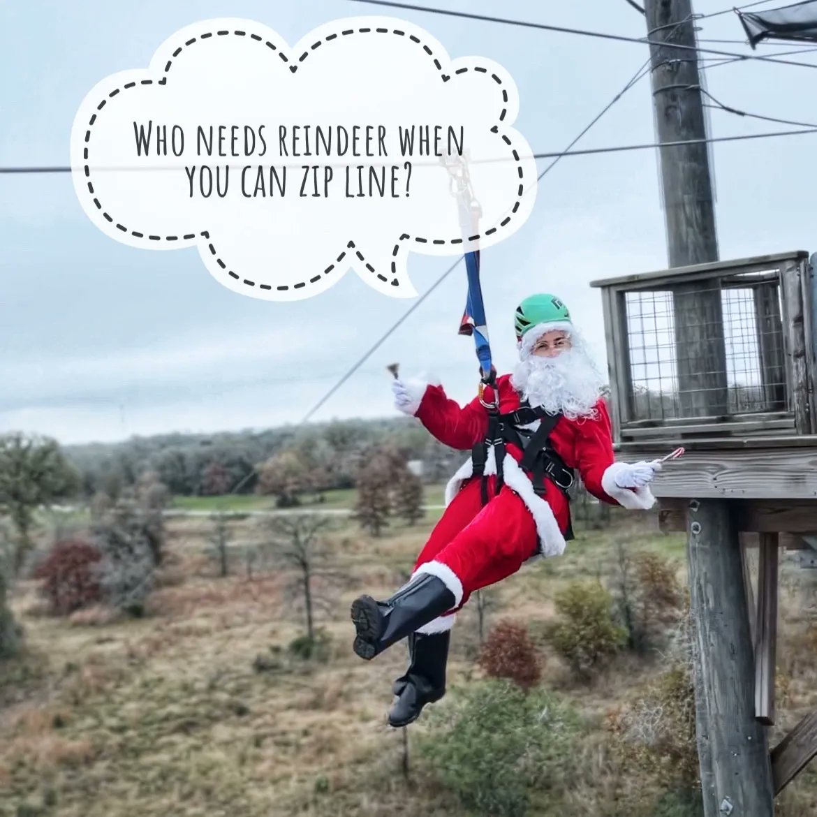 ZipLostPines's tweet photo. Even Santa is giving our ziplines a spin 😏
Join us for an unforgettable holiday adventure the whole family can enjoy when you fly through our backyard this winter ☃️Come Santa spotting with us when you book your trip at https://t.co/OXO0AYeQe6 https://t.co/2Ue9DViXZA