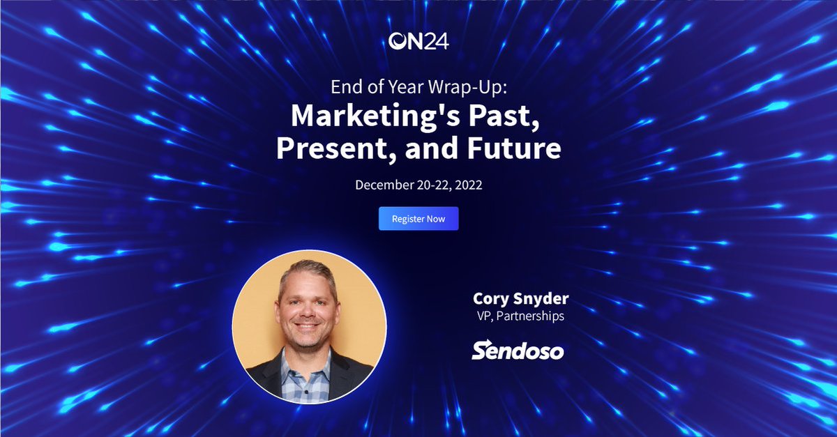 Join B2B's brightest marketers at the End-of-Year Wrap-Up -
🔥 Special fireside chats with the best B2B leaders
🔮 What they plan to focus on next year to hit their stride early in the year
🗓️ 3 days and 13 sessions to watch

Save your spot here: ow.ly/LZ0B50M6GIB
<a href="/ON24/">ON24</a>