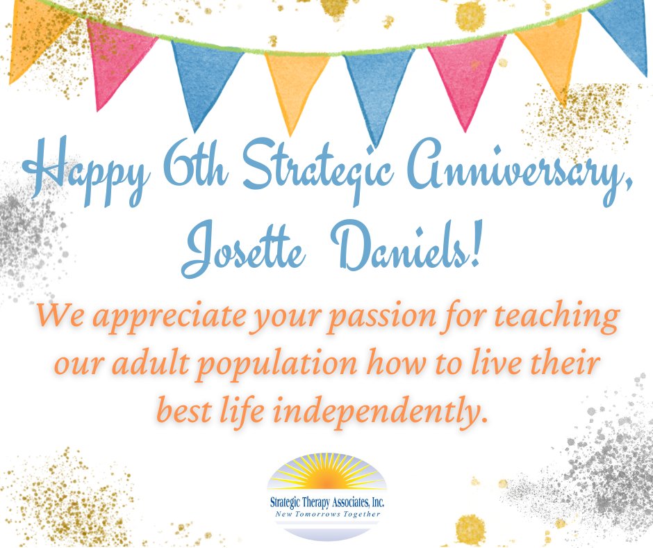 StrategicTherap's tweet photo. Congratulations, Josette Daniels!
#workanniversary #mentalhealthclinician #mentalhealthmatters #differentmaker https://t.co/ncpl9wN5pq