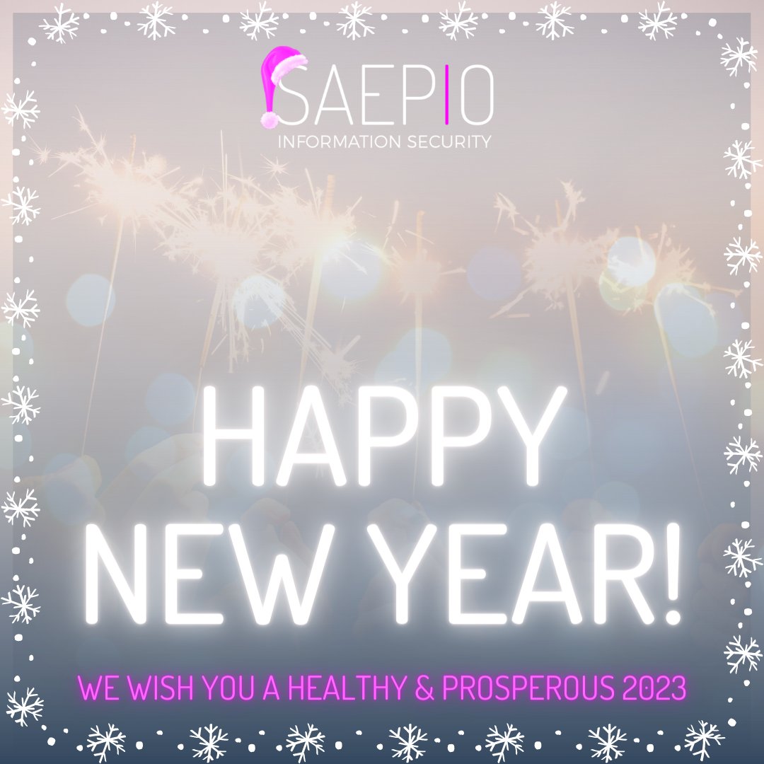 2023 is nearly here!

One big final thank you to our customers, partners and team for a great year!

We wish everyone a healthy and prosperous 2023 from all of us here at Saepio.

#newyearseve #cybersecurity