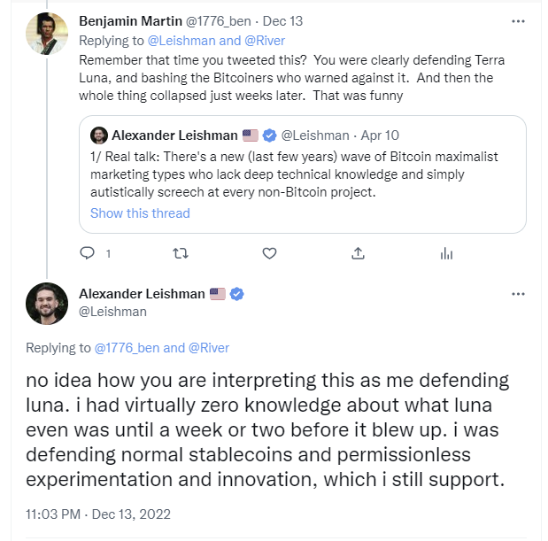 1776_ben's tweet photo. @Leishman claims he had zero knowledge of Luna until it blew up.

He worked at Polychain WHILE Polychain made the seed investment in Terra/Luna.

Investors including Polychain received 40% of all the Luna tokens to be issued. 🤣

This is all publicly available info. https://t.co/d95j92dO3x