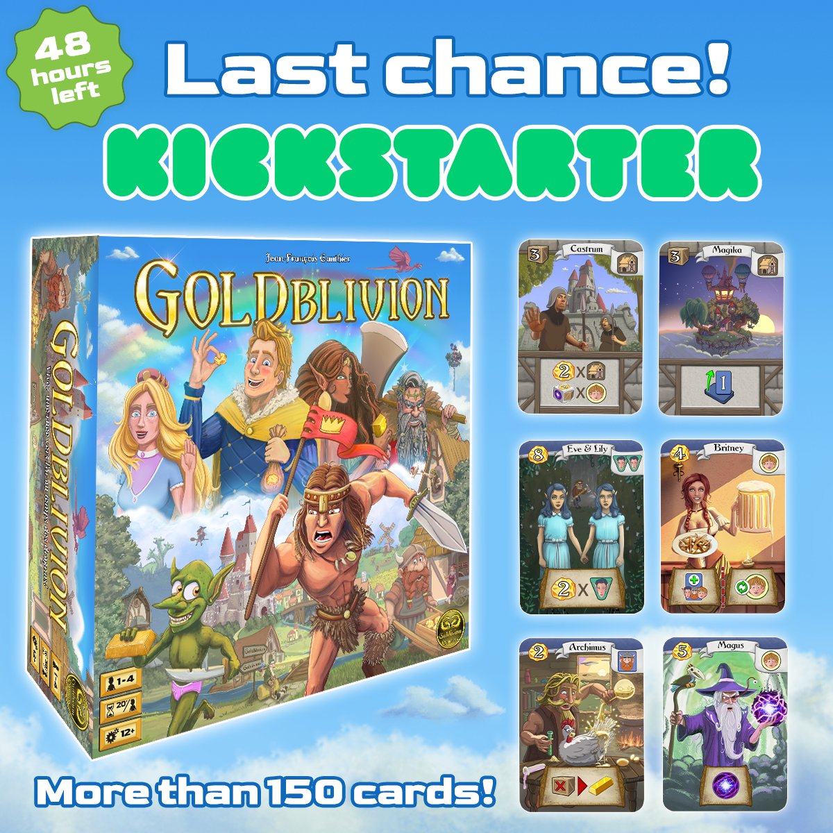 Come take a look! kickstarter.com/projects/gobli… #goldblivion #kickstarter #gobliviongames #goblivion #dinoblivion #boardgamegeek #boardgame #jeudesociete #boardgameaddict #bggcommunity #boardgamenight #bgg #tabletop #gaming