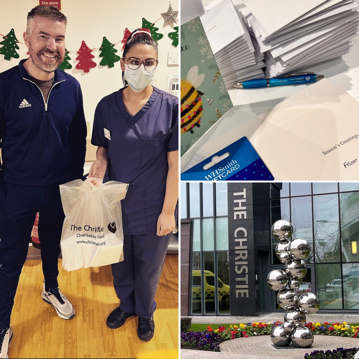 Before chemotherapy today, it gave me great delight to deliver 60 x Christmas Cards & Gift Vouchers to the Chemotherapy Unit at The Christie

Each card was given to a patient who is under going treatment today 💙 Hopefully it made a difference, and put smiles on faces. #TeamDDB