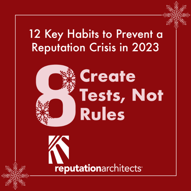 ReputationDoc's tweet image. Giving workers strict rules for every possible situation is a recipe for #disaster. Instead create a simple test to make them stop and think decisions through BEFORE  they act and unwittingly spark a #reputation firestorm. bit.ly/3jhiEpz #reputationrisk #riskmanagement