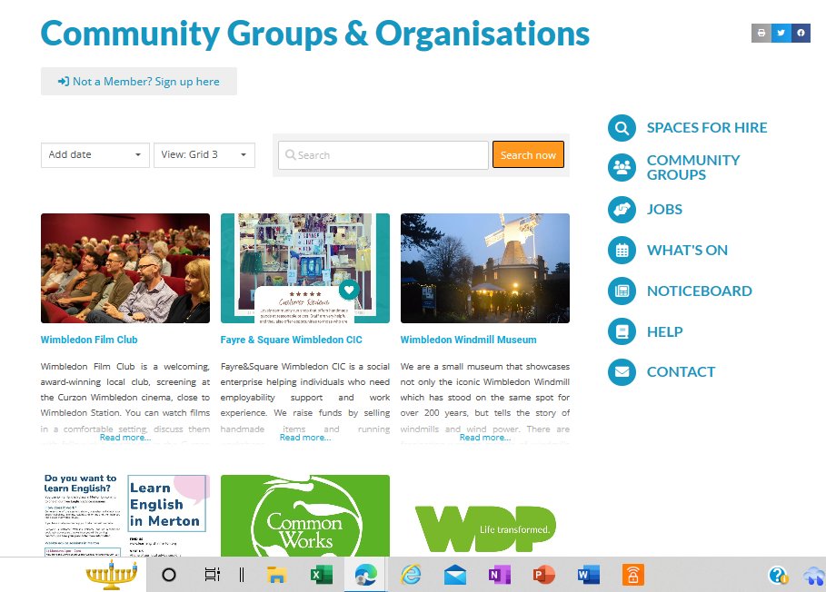 wimblecomm's tweet photo. We've added more groups to our growing community group directory. Welcome to new Wimblecomm members @WWindmillMuseum @fayre_square @WFCscreenings! Visit #Wimblecomm to connect with Merton groups & venues, find events, news, jobs & more; and get in touch if you want to list yours! https://t.co/GEKTIWg1CO
