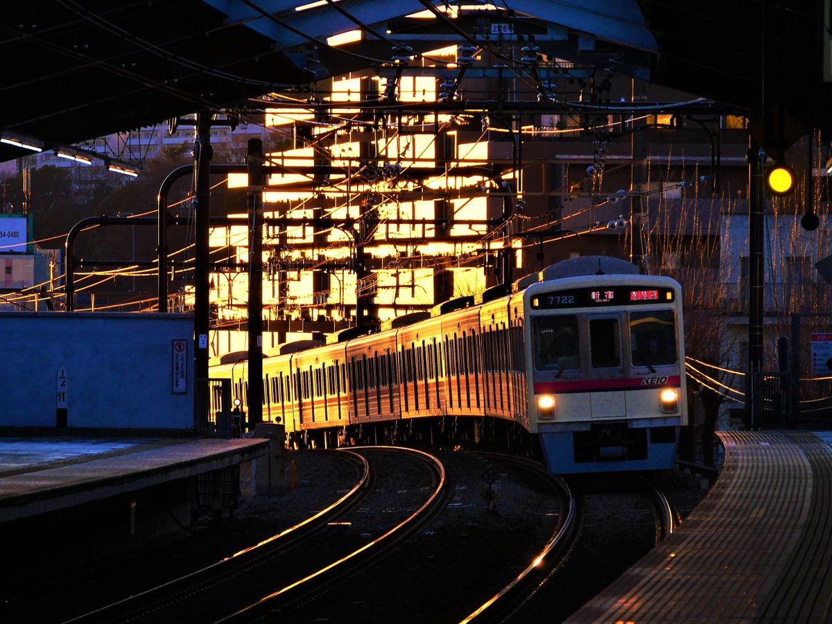 no humans train station ground vehicle train scenery railroad tracks night  illustration images