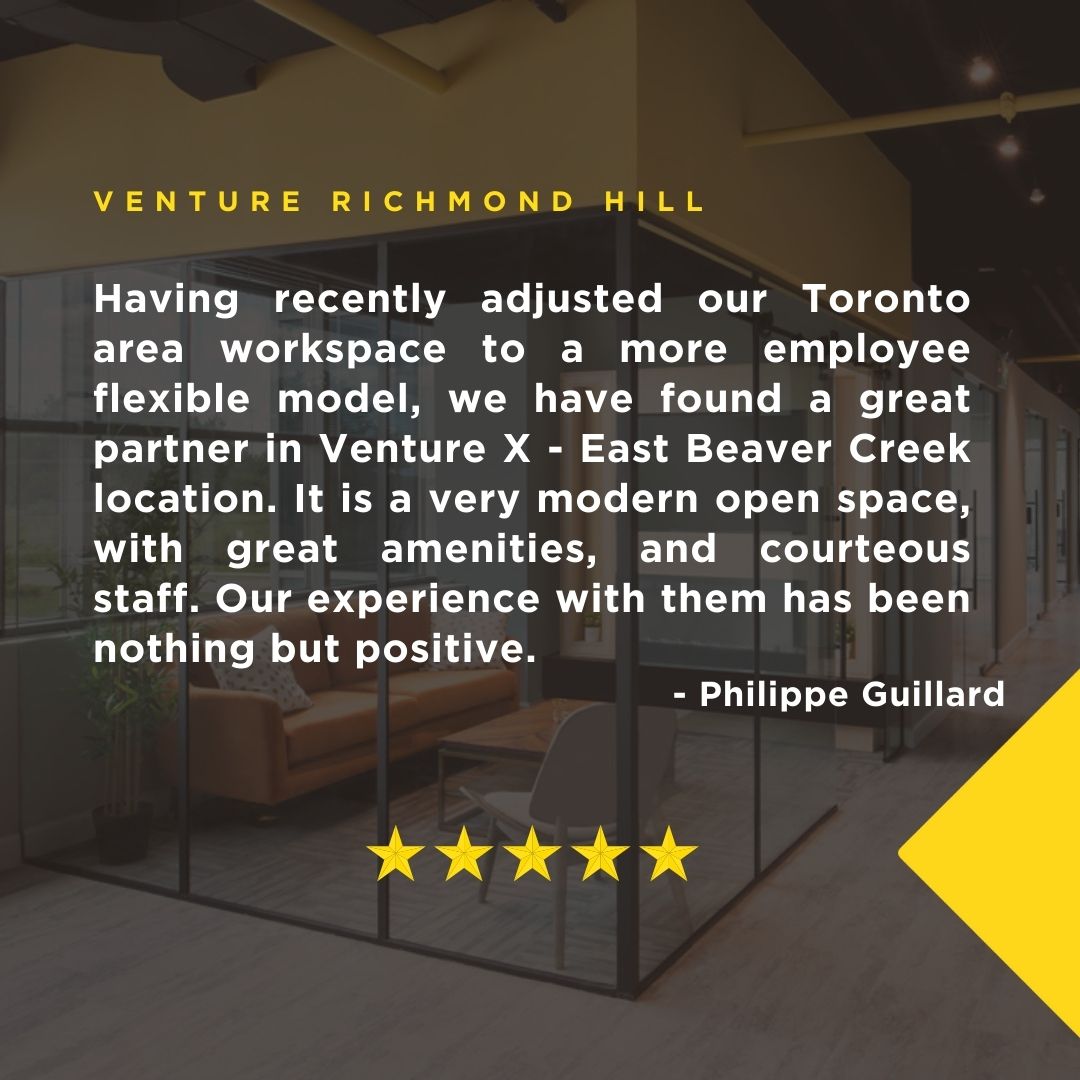 When you rent a private office space at Venture X Canada, you'll enjoy a flexible month-to-month membership, modern amenities, and a positive community. 

Become a member today: venturexcanada.ca

#coworkingspace #officespace #richmondhill