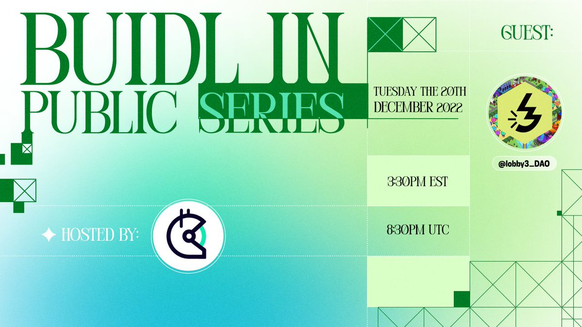 Are you an early stage web3 project builder? Want advice from our community? Or to just watch and learn?🤔

The fifth installment of our collaborative workshop series supporting builders called “Buidl in Public” is this Tuesday at 3:30pm ET / 8:30pm UTC.

Here's how to RSVP 👇