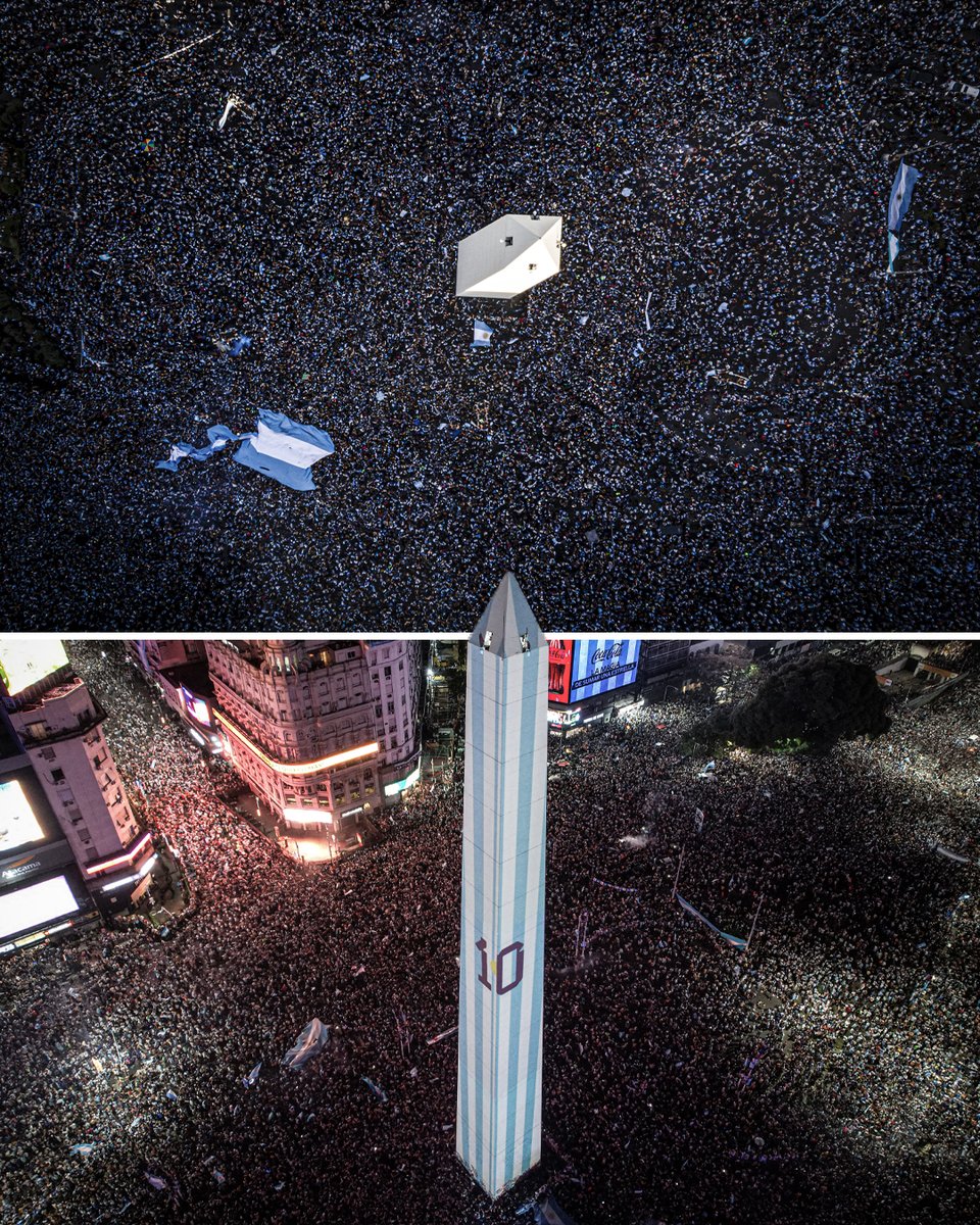 More than a million fans flooded the streets of Buenos Aires after Argentina's World Cup win 😯🇦🇷
