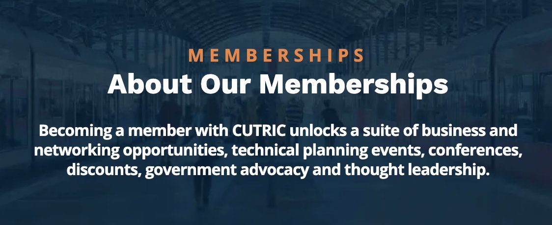 ✔️ Access to Members-only technical sessions &amp; workshops
✔️ Up-to-date education on new tech. in low carbon smart mobility
✔️ Government outreach &amp; lobbying
✔️ Discounts on products, services, events

Learn more about the benefits of being a CUTRIC member: cutric-crituc.org/about-our-memb…