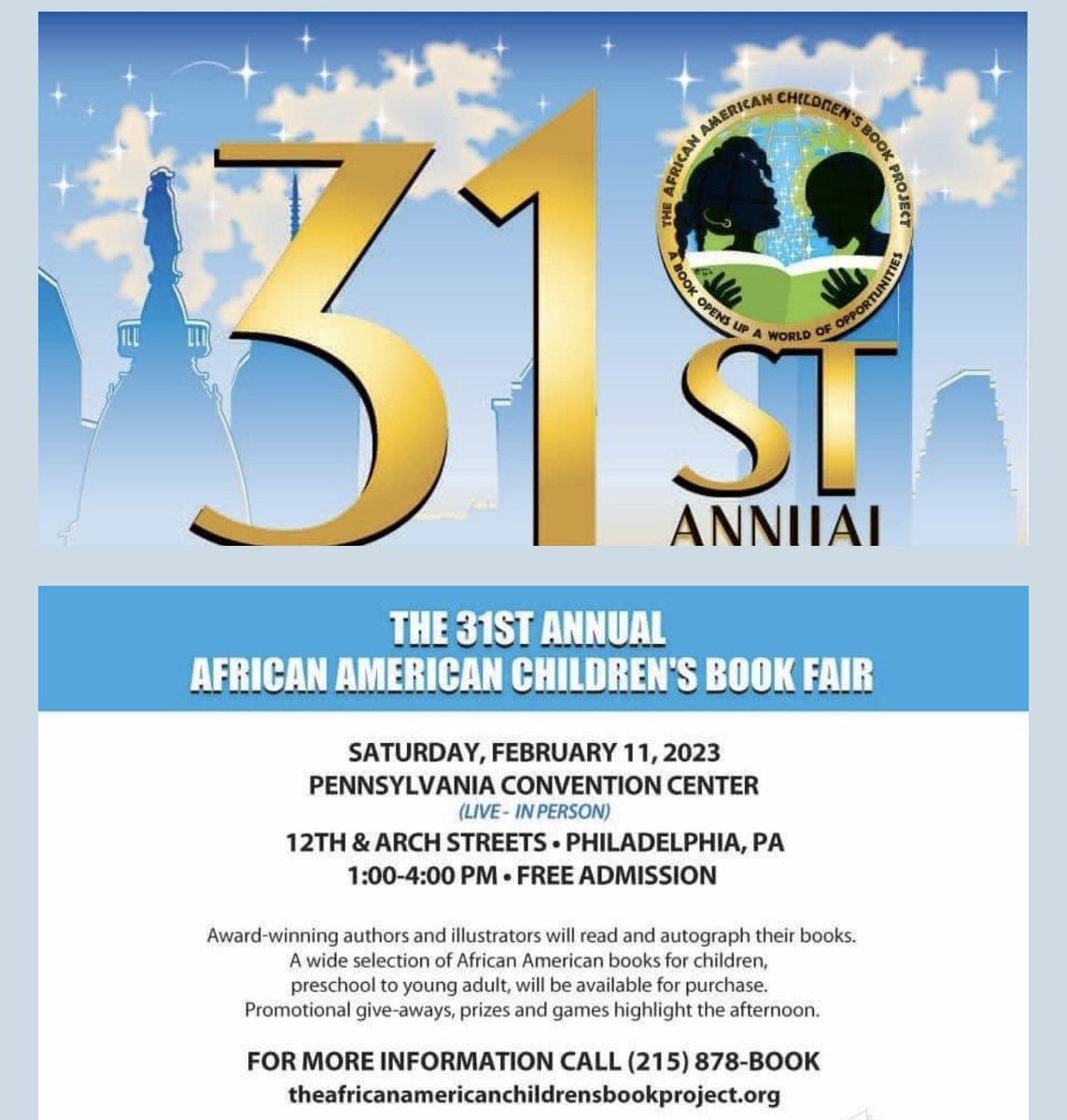 Save This Date!  You don’t want to miss The African American Children’s Book Fair in Philly!  See you there! 2/11/2023  #wewerethefire #whoisketanjibrownjackson #whoisstaceyabrams