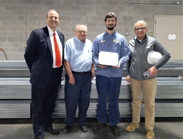 TheStarkState's tweet photo. Congrats to Stark State student Joshua Schaffer for completing his tool & die maker apprenticeship certificate! Heβs the first participant in a new industry partnership with @GregoryCorp. #starkstate https://t.co/2tR4dvg80N