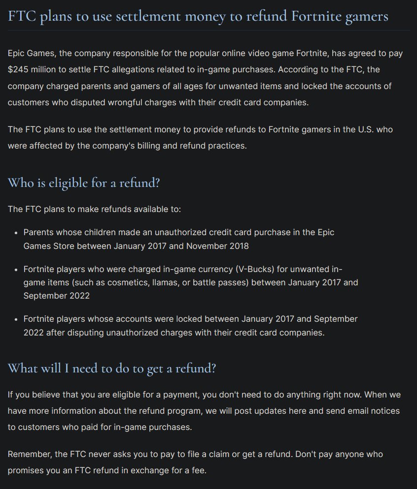 Epic Games, Fortnite $245 million refunds to players: Who qualifies