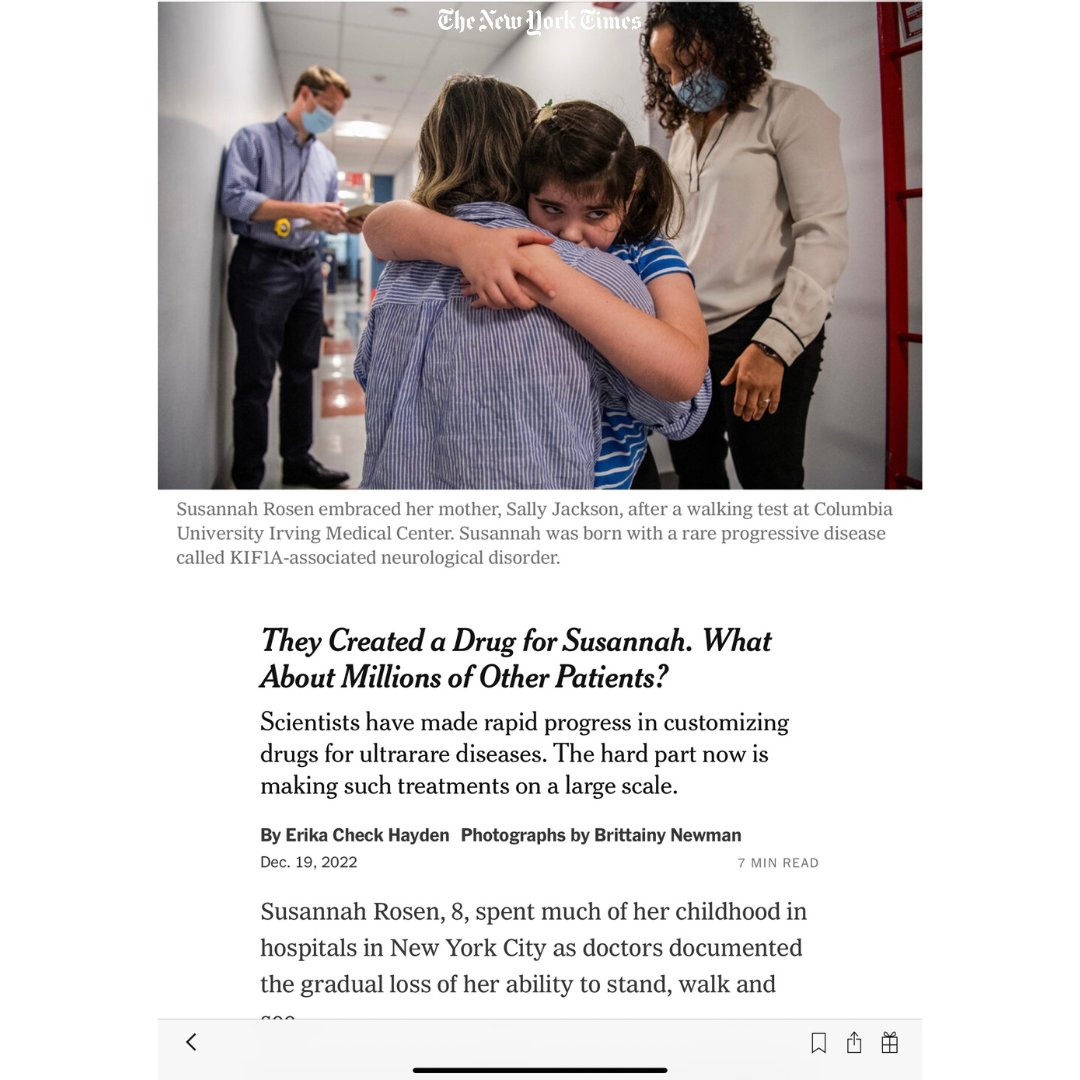 Susannah, a nano-rare child, receives personalized medicine with the hopes to halt her neurodegenerative disorder. Her experimental medicine was created by n-Lorem to address her unique genetic mutation; the ultimate in personalized medicine. NYT exclusive linktr.ee/nlorem