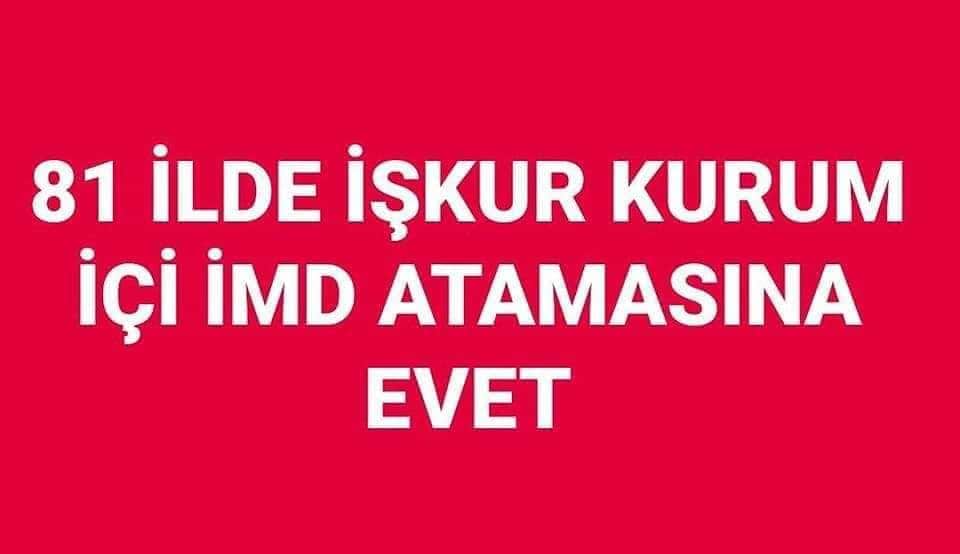 yasinkuvvet's tweet photo. @csgbakanligi ,@vedatbilgn 
@TurkiyeIsKurumu
 çalışanları 81 ilde Kurum içi İMD ataması müjdesi bekliyor. 
#KurumiciİMDataması https://t.co/SYsEYSGnC2