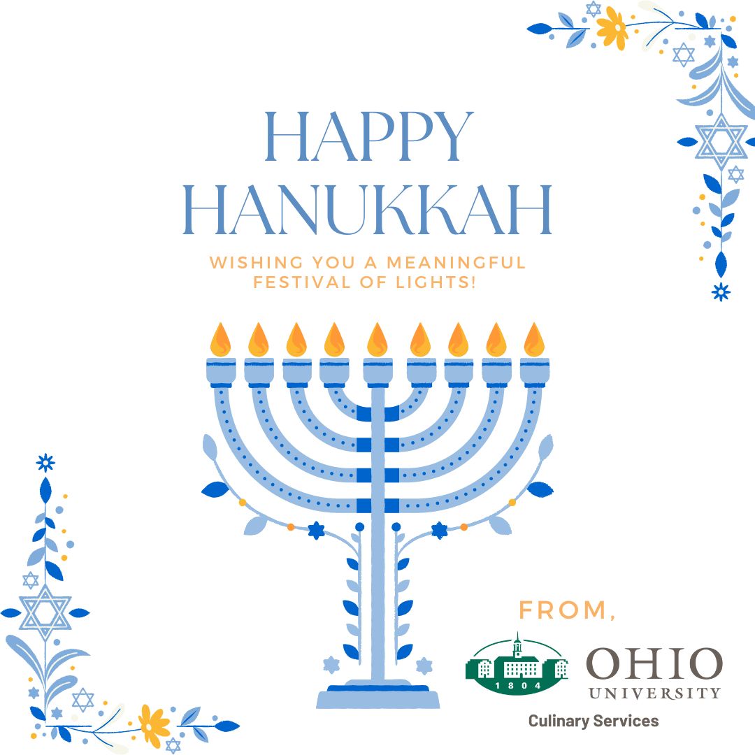 ohiofood_'s tweet photo. Happy festival of lights to all of our bobcats who celebrate!
#happyhanukkah #ohiouniversity #culinaryservices #bobcats https://t.co/xk5s0aUU9f