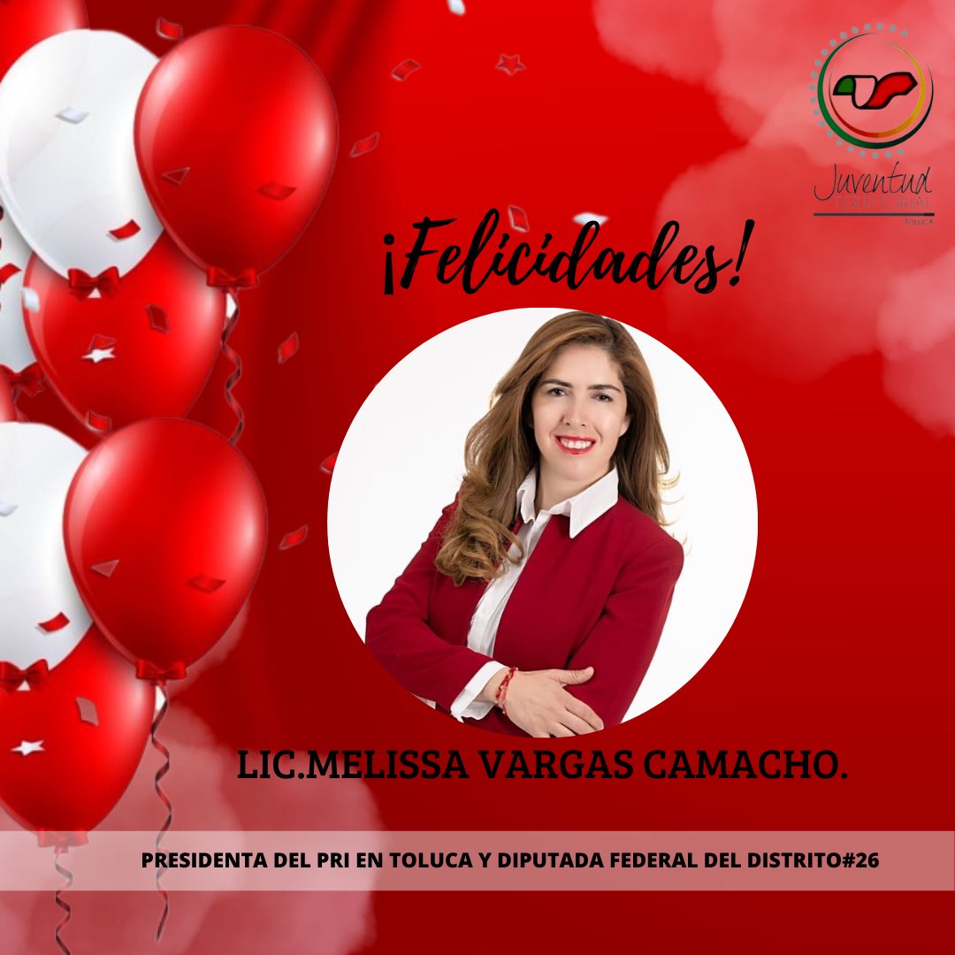 TolucaJuventud's tweet photo. En este día felicitamos a una gran mujer, que con humildad y bondad a diario lucha por las causas de las mujeres y el bienestar de los animales. 
Muchas Felicidades Lic.@melissavargasmx por motivo de su cumpleaños 🎂❤️ #SíEsPosible https://t.co/C3HSfdlYih