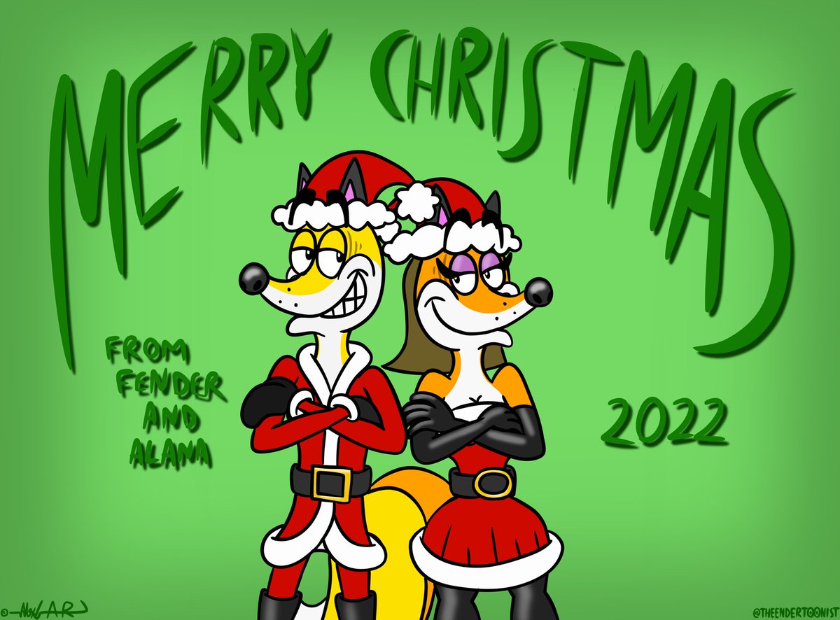 Six more days ‘til Christmas! Another Christmas drawing starring Fender and Alana.

#ocs #cartoon #toon #foxes #fenderfox #foxgirl #femalefox #alana #anthrofoxes #anthro #santa #outfits #christmas #merrychristmas #digital