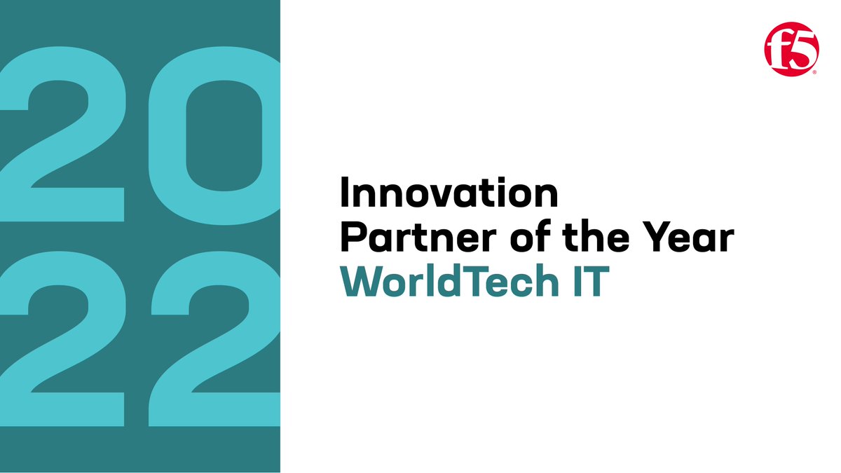 WorldTechIT's tweet photo. We're proud to announce that we have been named @F5's 2022 North America Innovation Partner of the Year! Thank you, @F5!
#F5 #NGINX #innovationpartneroftheyear #f5partner #cybersecurity #aforcefor https://t.co/lXRg1SV1nI