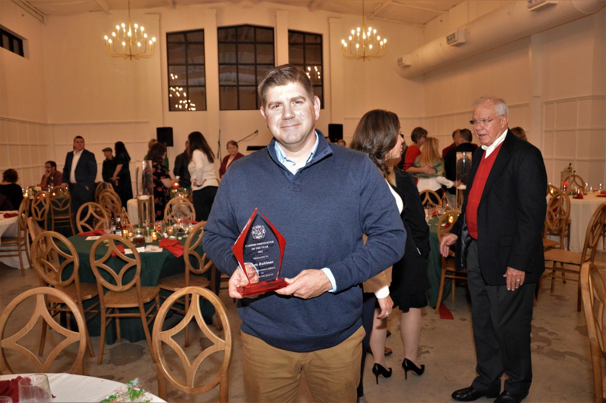 Congratulations to Garner Fire-Rescue's Firefighter of the Year...Chris Ruhlman.  This award was voted on by his peers as a result of his professionalism, dedication, and hard work to improve our fire department services.  Congratulations again, Chris.