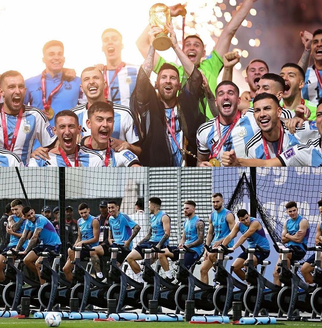They’ve only gone and done it!! Unbelievable match what an amazing team. We’re so proud to have supported the team. Amazing 🍾🇦🇷👏⚽️. #worldcup #argentina #worldcupchampions #indoorcycling