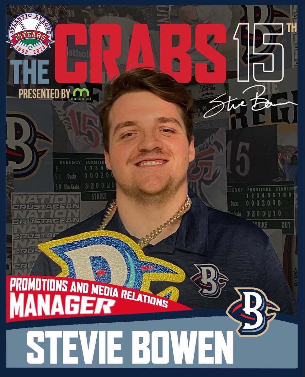 BlueCrabs's tweet photo. Next up in our Meet the Office Mondays, get to know our Promotions and Media Relations Manager, Stevie Bowen! 

On gamedays, you can find Steve upstairs in the PA booth, playing walk-up songs, talking to Ron through the sound system, and announcing lineups!

#UNFIN15HEDBUSINESS🦀 https://t.co/ED1jt3HyrW