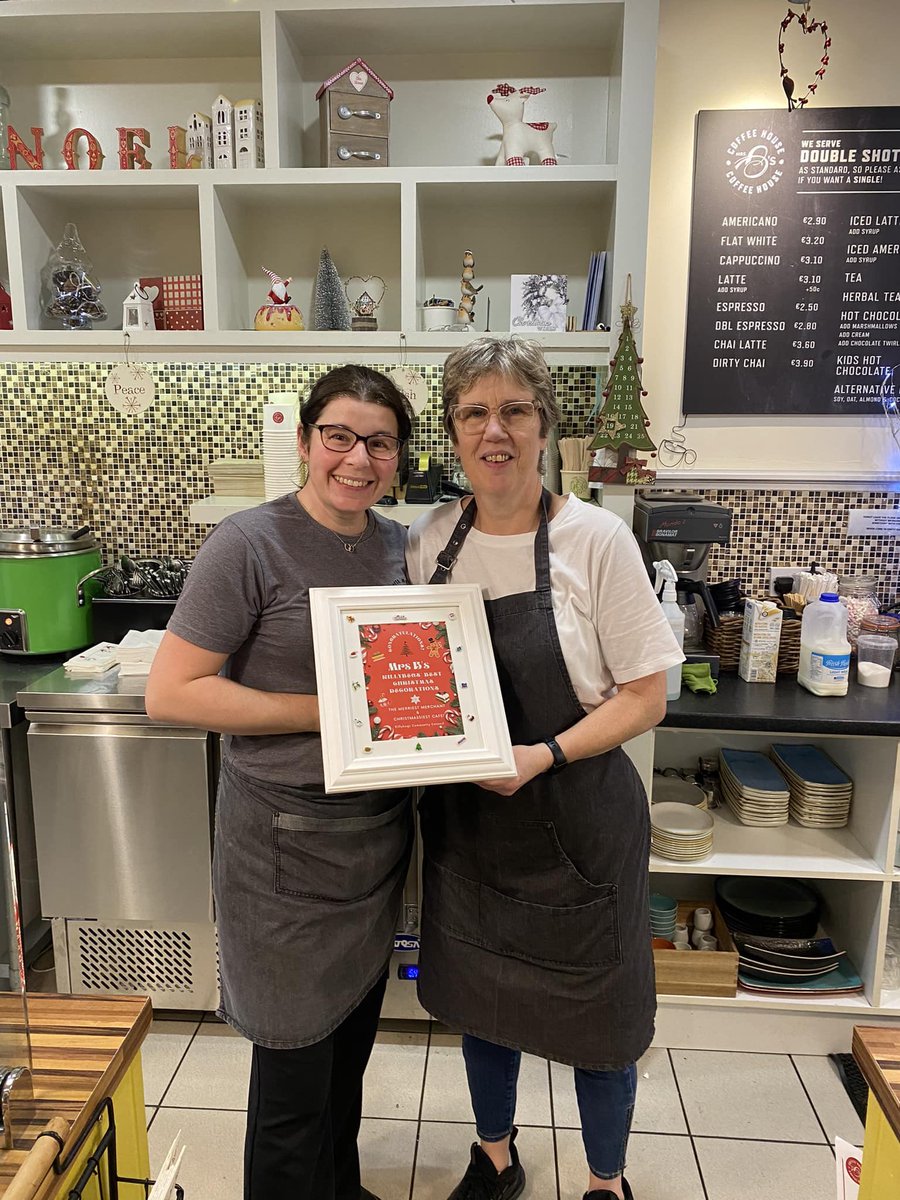 Congratulations <a href="/MrsBsKillybegs/">Mrs B's @ Killybegs</a> - this year’s most festive business. Well done to management and staff for all the beautiful decorations and warm Christmas atmosphere. Council Chairwoman &amp; Mrs B’s co-owner Ann is innocent of a festive fix - it was a Christmas conspiracy!