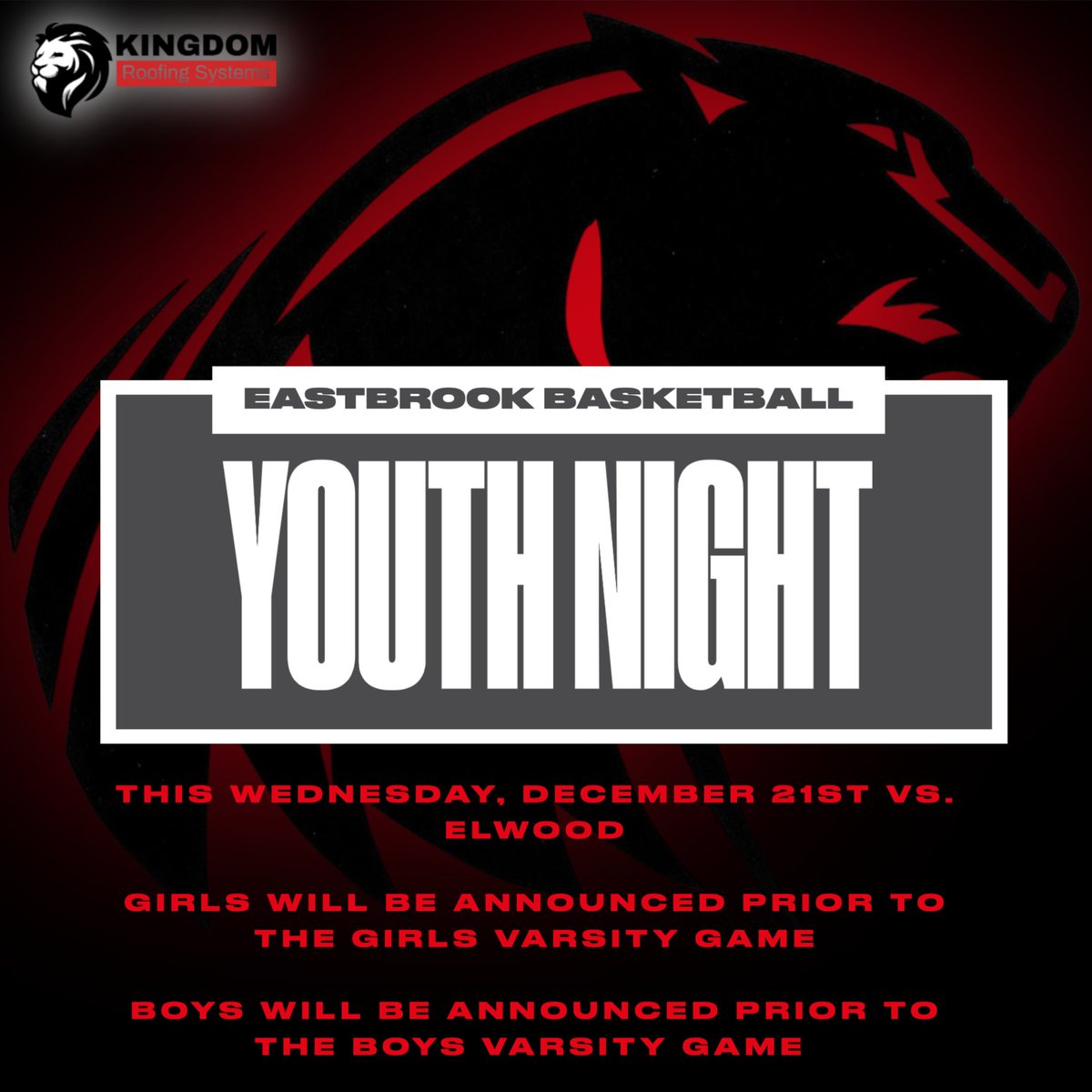 Youth basketball night this Wednesday during the games vs. Elwood.