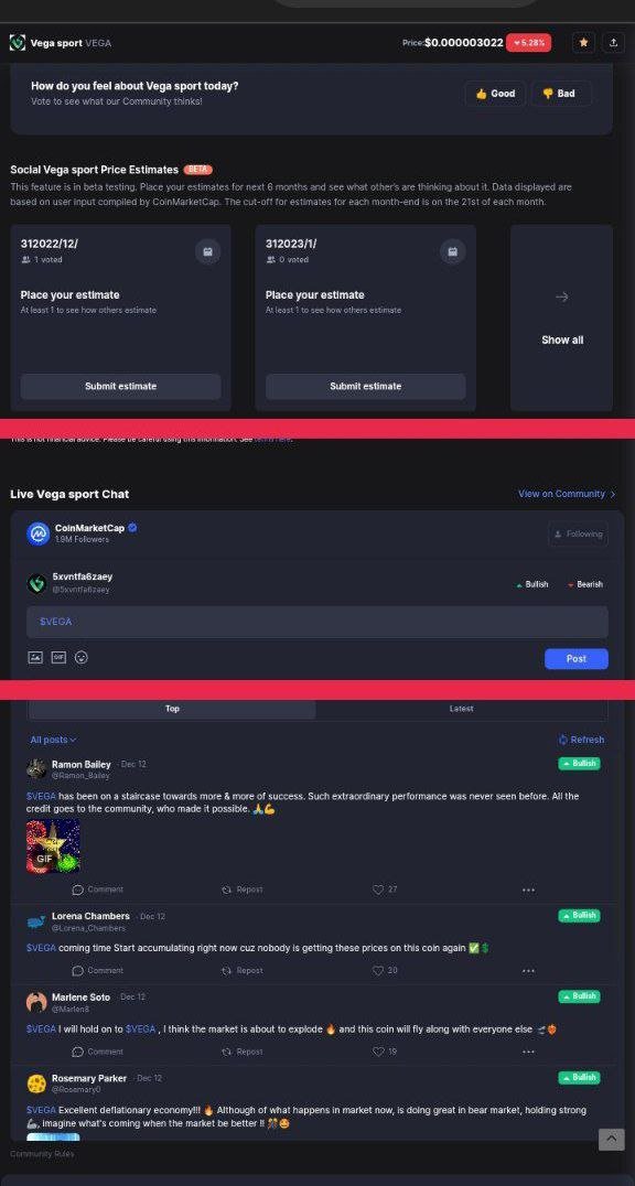 We're very privileged to have early access to this "Live Discussion Board" function on 
<a href="/CoinMarketCap/">CoinMarketCap</a>
Thank you for this very exciting test drive. Join Vega Sport for real-time discussion at:
coinmarketcap.com/currencies/veg…