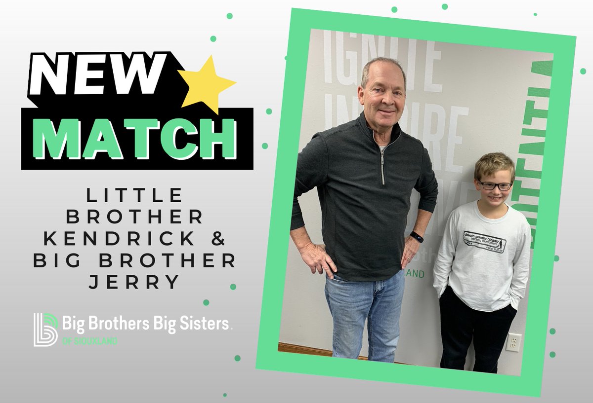 🔔 NEW MATCH MONDAY🔔
Join us as we congratulate our newest Beyond the Bell match, Little Brother Kendrick and Big Brother Jerry 🤩 
📣We are so thrilled about this match and excited to watch it grow!!