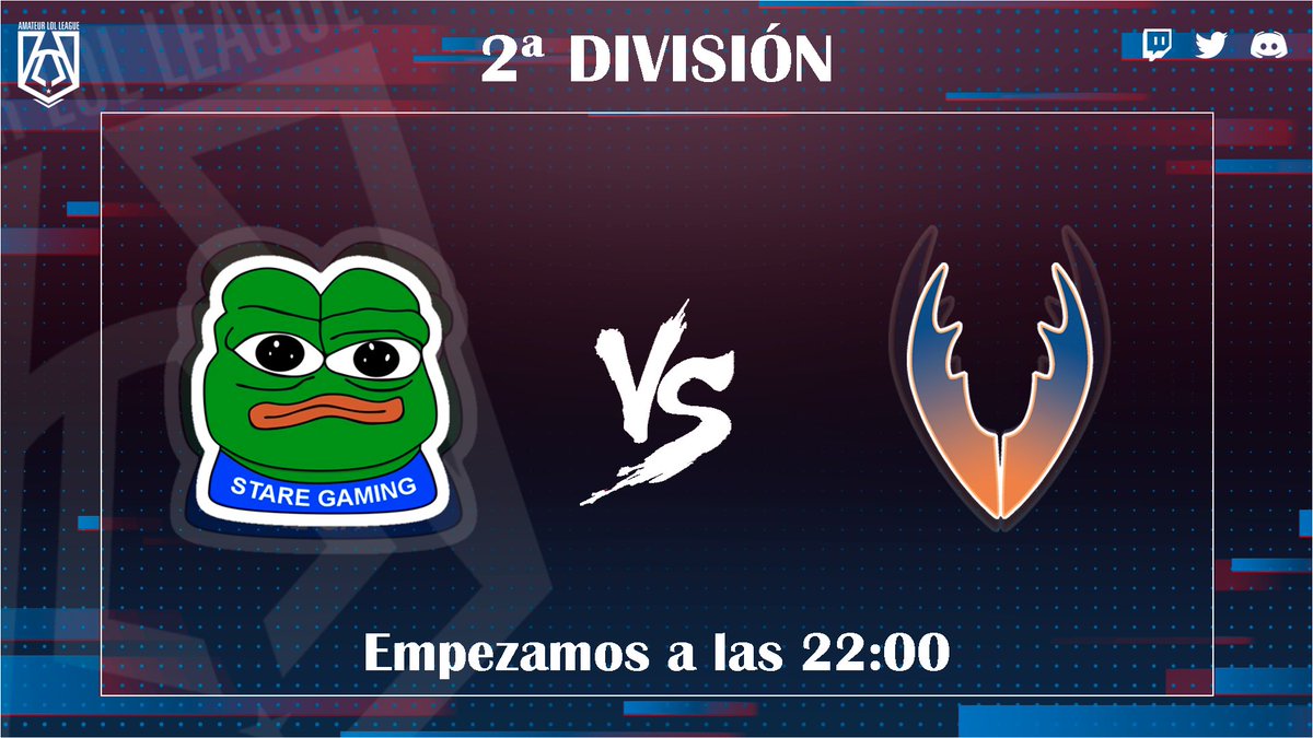 FINAAAALES A LA VISTA MI CAPITAN!!! 🏝️🏝️🏝️

Última plaza para la gran final de #2ªDivisión

⚔️ <a href="/StareGaming_/">Stare Gaming</a>  🆚 <a href="/GamingWeavers/">Weavers Gaming</a> 
🕰️ 22:00
📺twitch.tv/all_amateur_lo…

#Temporada6 #2ªDivisión #SEMIFINAL #ALL
