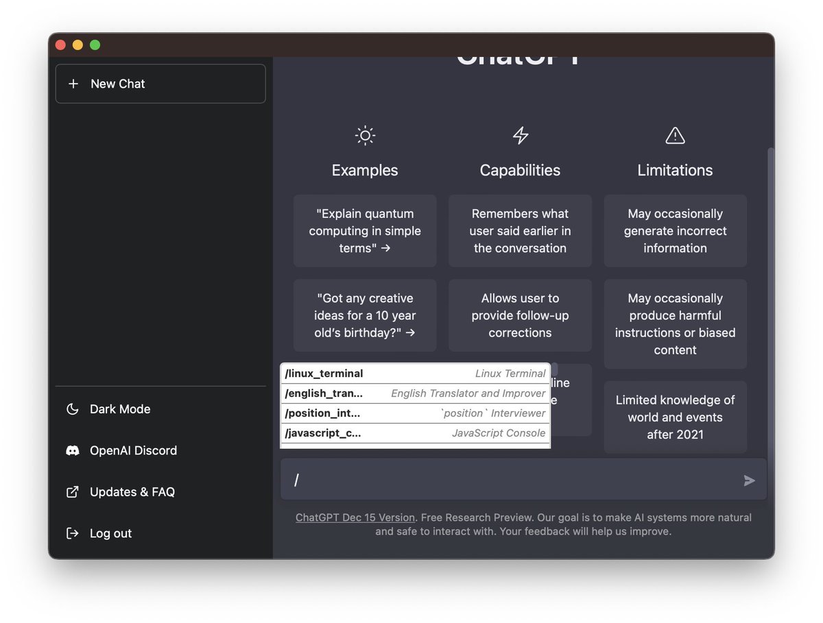 Wow!

The #ChatGPT Desktop app now supports importing all the prompts from prompts.chat 🔥🔥🔥 

Grab it for Windows, macOS, or Linux!

A big shoutout to <a href="/fkadev/">fatih kadir akın</a> &amp; <a href="/lencx_/">lencx</a> for their excellent work on developing the app! 🙌